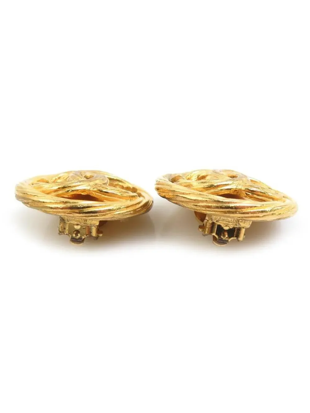 Auth Chanel Vintag Cc Logo Earrings #294131C26B